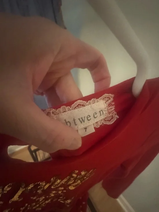 btween Red Dress with Gold Glitter 'Merry & Bright' Accents - Picture 3 of 3